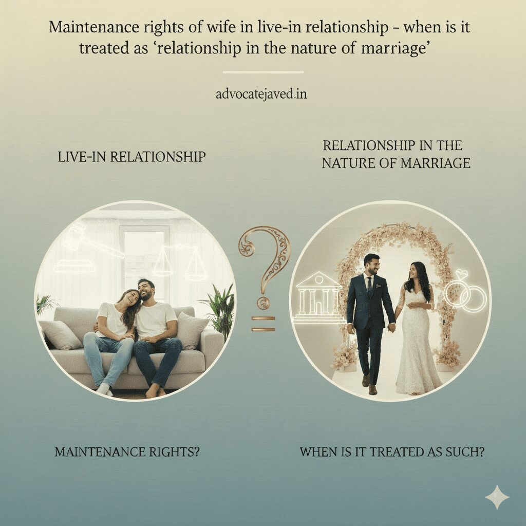 Maintenance rights of wife in live-in relationship – when is it treated as ‘relationship in the nature of marriage