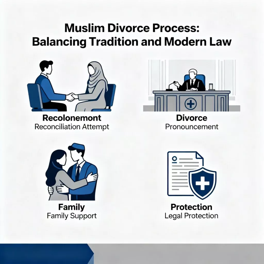 Muslim divorce process, reconciliation, protection, family law, Talaq-e-Ahsan